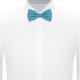 Banded Mini Squares Bow Tie - Turquoise