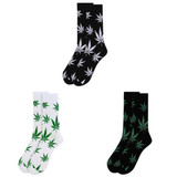 Men's Marijuana Leaf Crew Novelty Socks - Black Green