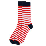 Pair of Men's Red & White Stripes Crew Novelty Socks