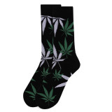 Pair of Men's Marijuana Crew Novelty Socks - Black