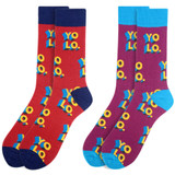 Men's YOLO Crew Novelty Socks - Purple