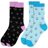 Men's Peace Sign Crew Novelty Socks - Blue