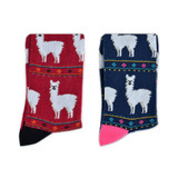 Men's Alpaca Crew Novelty Socks - Burgundy