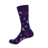 Men's Tetris Gaming for the Win Novelty Socks - Purple