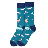 Men's Whale Crew Novelty Socks - Blue