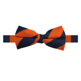 Banded Wide Stripes Bow Tie - Orange Navy