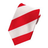 Kid's Wide Stripes Tie - Red White