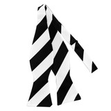 Silk Wide Stripes Self-Tie Bow Tie - White Black