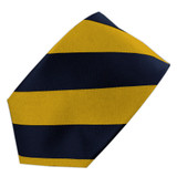 Wide-Striped Slim Tie - Gold Navy