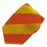 Wide-Striped Slim Tie - Gold Orange
