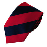 Wide-Striped Slim Tie - Red Navy