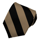 Silk Wide-Striped Tie - Aged Bronze Black