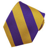 Silk Wide-Striped Tie - Gold Purple