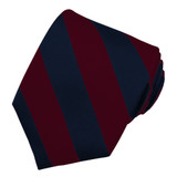 Silk Wide-Striped Tie - Burgundy Navy