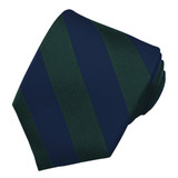 Silk Wide-Striped Tie - Hunter Navy