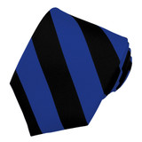 Silk Wide-Striped Tie - Royal Black