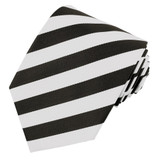 Narrow-Striped Tie - White Black