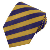 Narrow-Striped Tie - Gold Purple