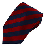 Narrow-Striped Slim Tie - Burgundy Navy