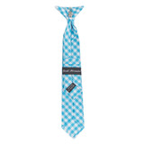 Kid's Gingham 11 inch Clip-On Tie - Turquoise