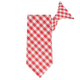 Kid's Gingham 11 inch Clip-On Tie - Red