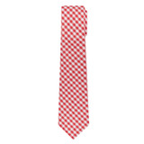 Gingham Slim Tie - Red