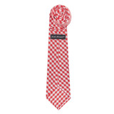 Gingham Slim Tie - Red