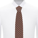 Polka Dot Slim Tie - Brown