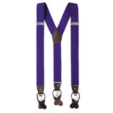 Solid Elastic Suspenders - Purple