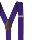 Solid Elastic Suspenders - Purple