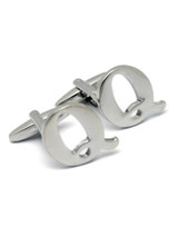 Pair of Personalized Silver Tone Initial Cufflinks