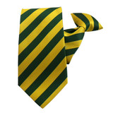 Narrow Stripes Clip-On Neck Tie - Green Gold