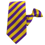 Narrow Stripes Clip-On Neck Tie - Purple Gold