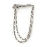 Solid Double Loop Tie Chain - Silver