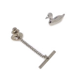 Mallard Drake Duck Tie Tack - Silver