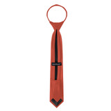 Kid's Solid 14 inch Zipper Tie - Rust