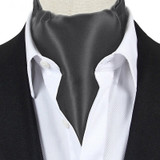 Solid Cravat Ascot Tie - Charcoal Gray