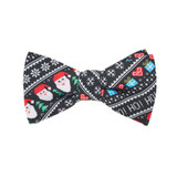 Santa Gifts Snowflakes Self-Tie Bow Tie - Black