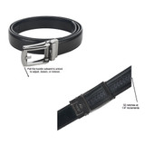 Men's Genuine Leather Ratchet Track Belt with Classic Single Prong Click Buckle - Black