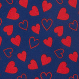 Men's Happy Valentine's Day Mini Red Hearts Pattern Pre-Tied Banded Bow Tie - Dark Blue