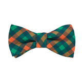 Checkered Self-Tie Bow Tie - Green Orange