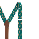 Leprechaun with Drinks Suspenders - Green