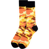 Men's Military Camouflage Camo Pattern Crew Novelty Socks - Orange