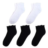 5 Pair Pack Men's Ankle Solid Color Classic Socks - Black White