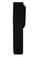 Boys' Prep Solid Color Knitted Self-Tie Regular Neck Tie - Black