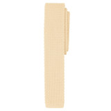 Boys' Prep Solid Color Knitted Self-Tie Regular Neck Tie - Ivory Cream