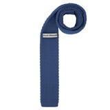 Solid Knitted Slim Tie - Steel Blue