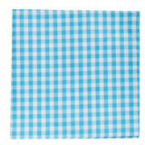 Gingham Checkered Pattern Pocket Square - Turquoise