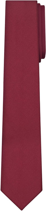 Men's Tone on Tone Metallic Slim Neck Tie - Burgundy