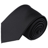 Men's Tone on Tone Metallic Slim Neck Tie - Black